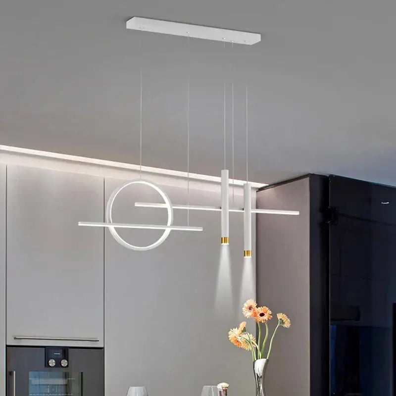 Modern black & gold led chandelier pendant light for dining room