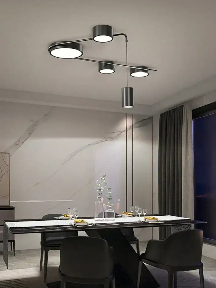 Modern brushed nickel decorbites black led chandelier living room