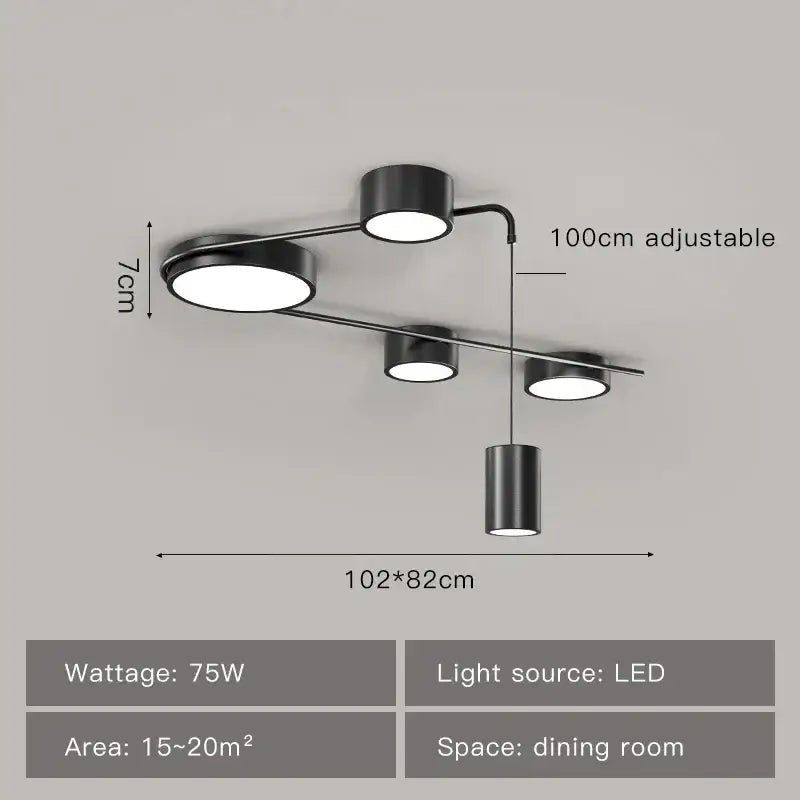 Modern brushed nickel decorbites black led chandelier living room