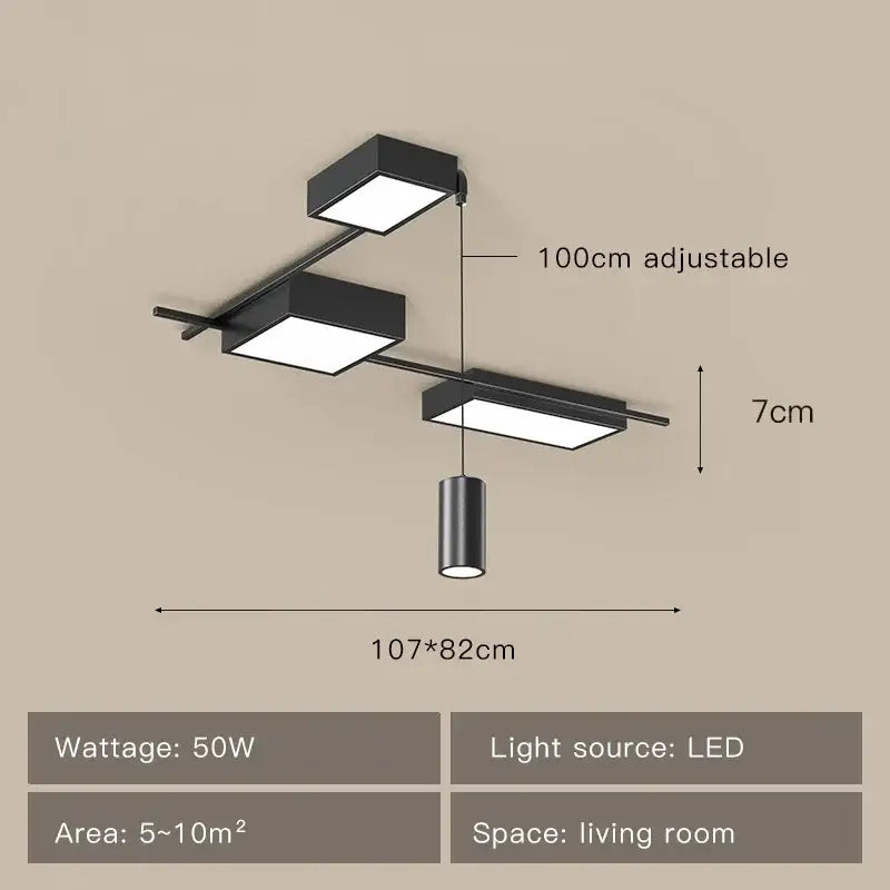 Modern brushed nickel decorbites black led chandelier living room