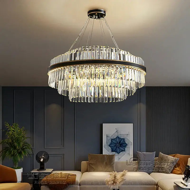 Modern dark bronze led crystal chandelier dining room luxury design