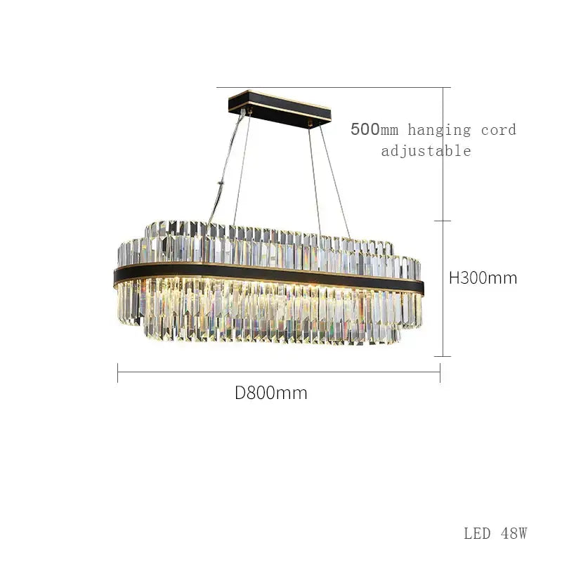 Modern dark bronze led crystal chandelier dining room luxury design