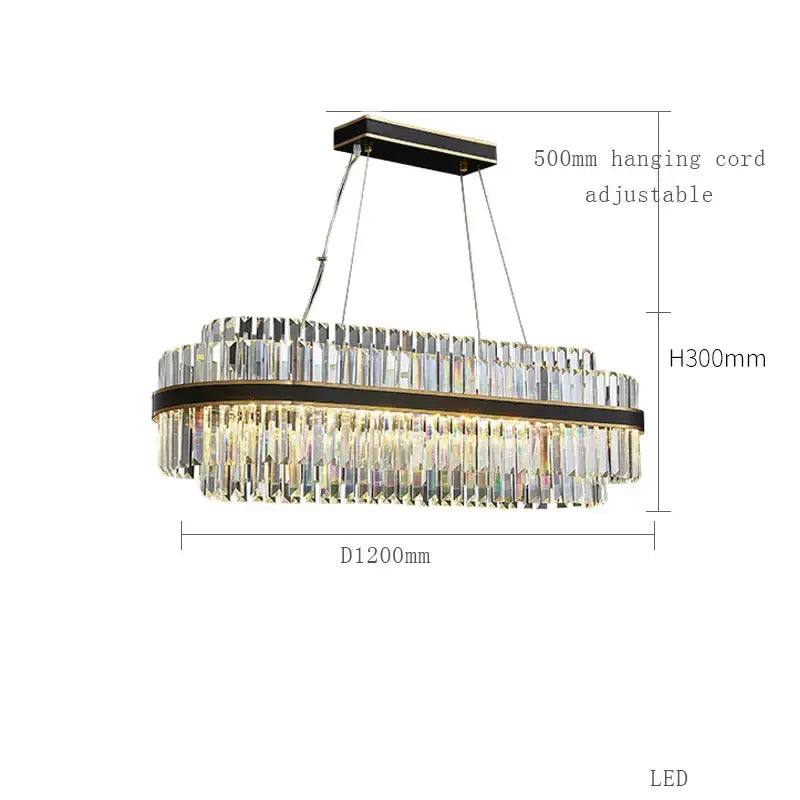 Modern dark bronze led crystal chandelier dining room luxury design