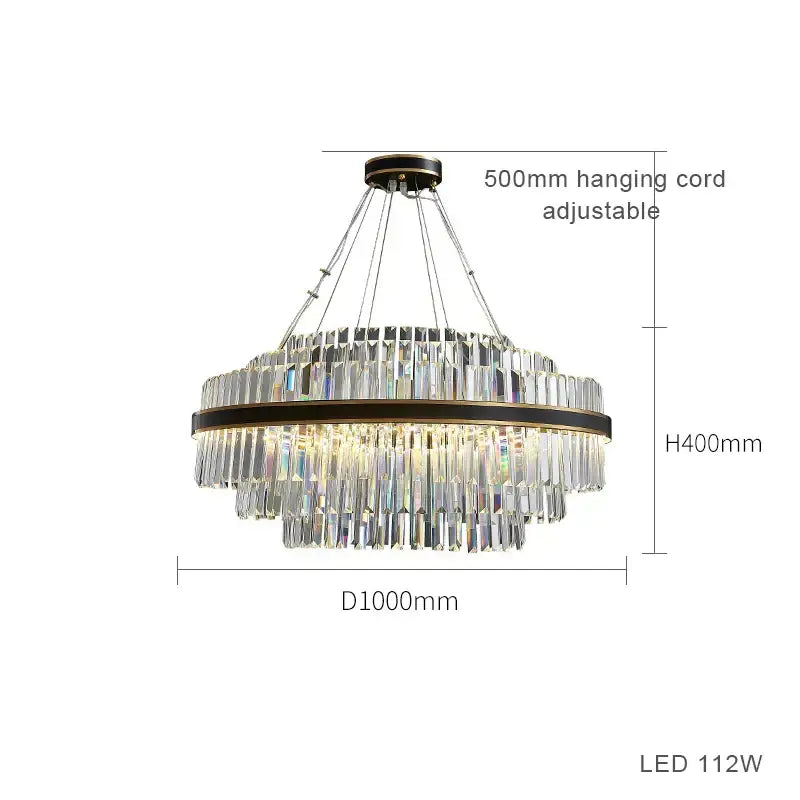 Modern dark bronze led crystal chandelier dining room luxury design