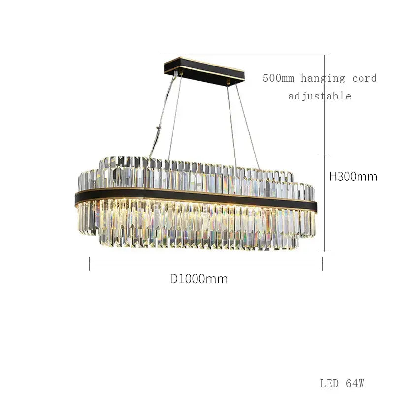 Modern dark bronze led crystal chandelier dining room luxury design