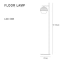 Modern black led floor lamp for living room with dome shade