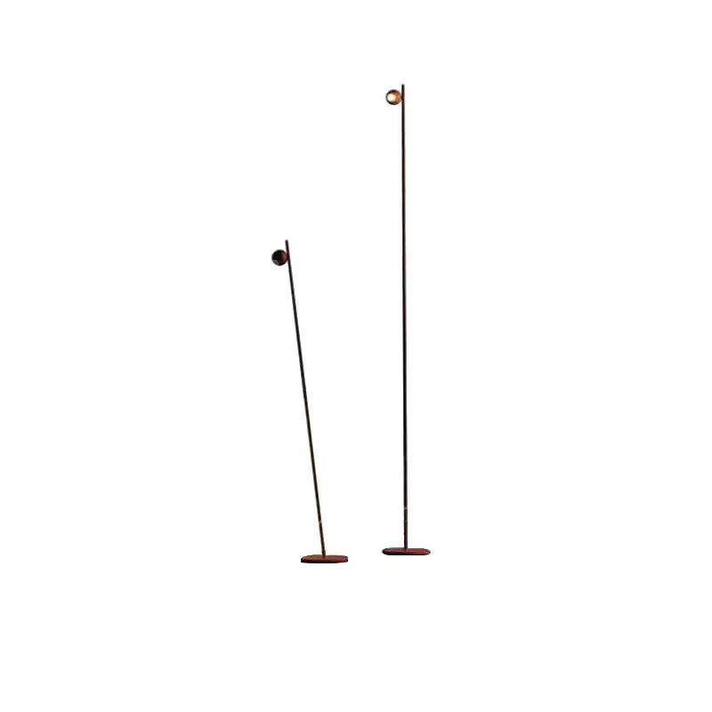 Minimalist black and brass led floor lamp for living room