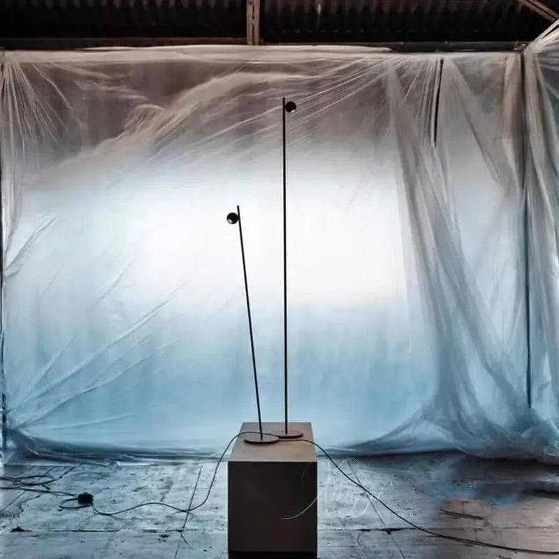 Minimalist black and brass led floor lamp for living room