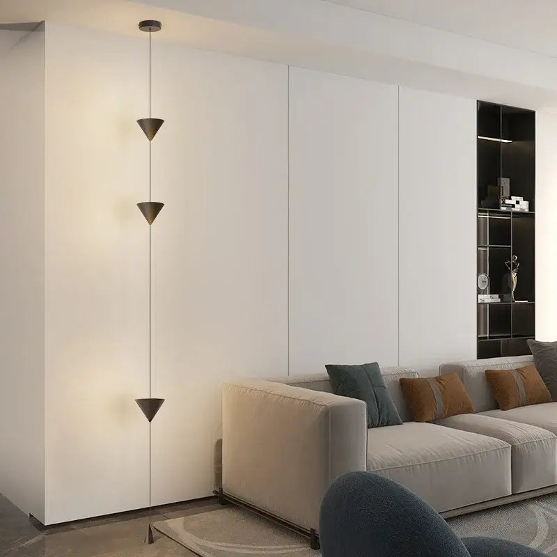 Modern matte bronze triple triangle led pendant – dining room