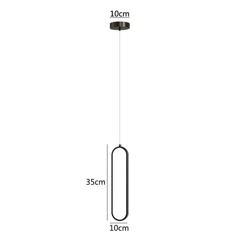 Modern minimalist black led pendant light for bedroom glow