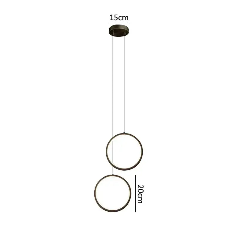 Modern minimalist black led pendant light for bedroom glow