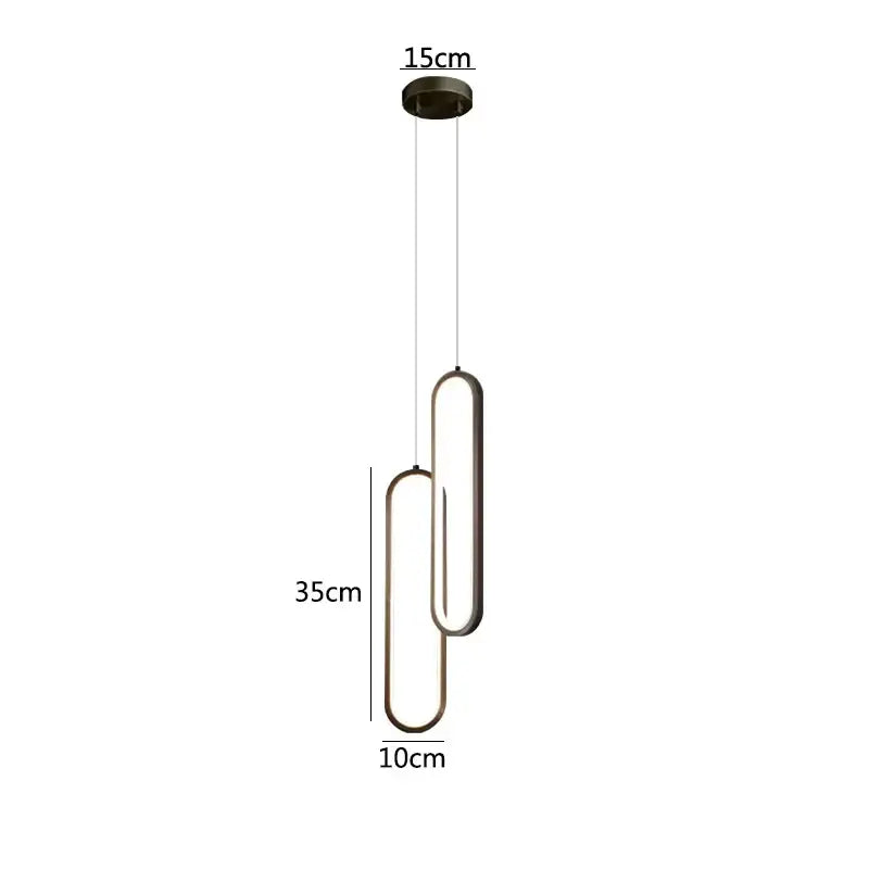 Modern minimalist black led pendant light for bedroom glow