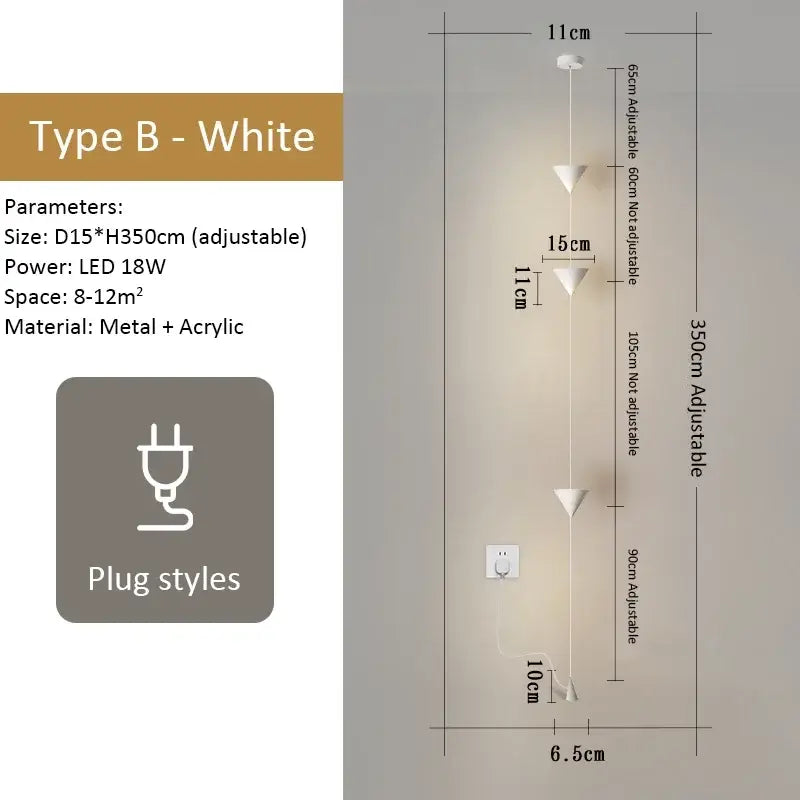 Modern minimalist black led pendant light for living room