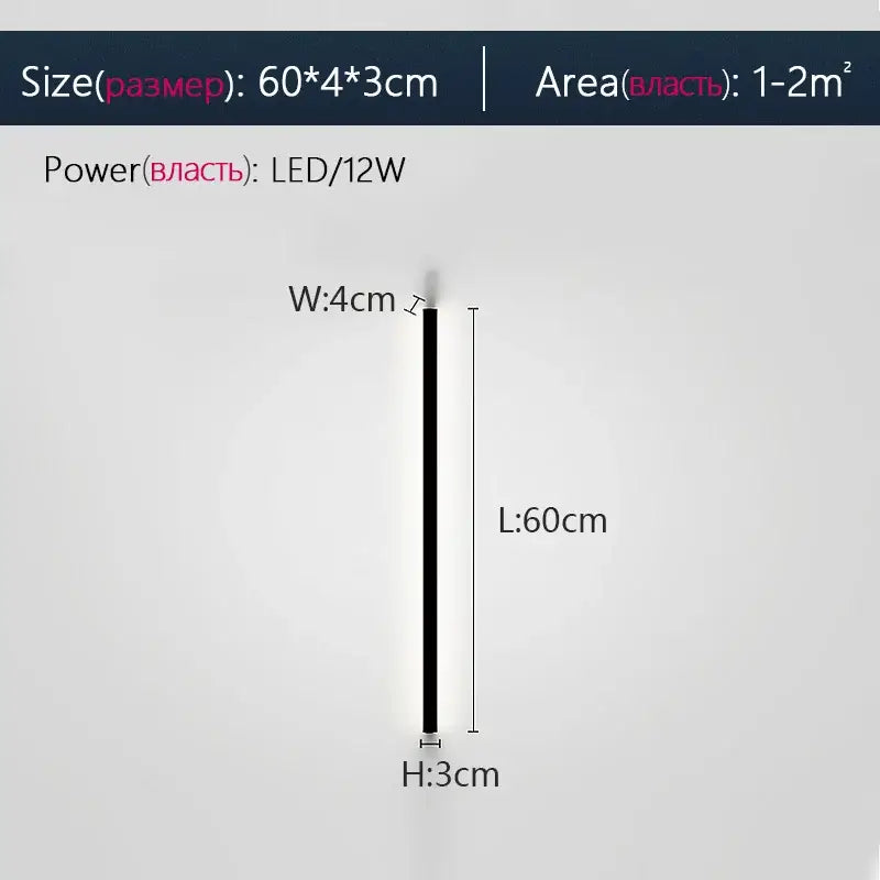 Modern minimalist black led wall lamp for bedroom ambient lighting