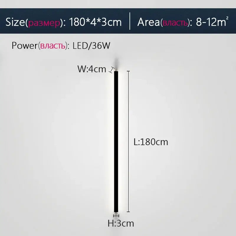 Modern minimalist black led wall lamp for bedroom ambient lighting