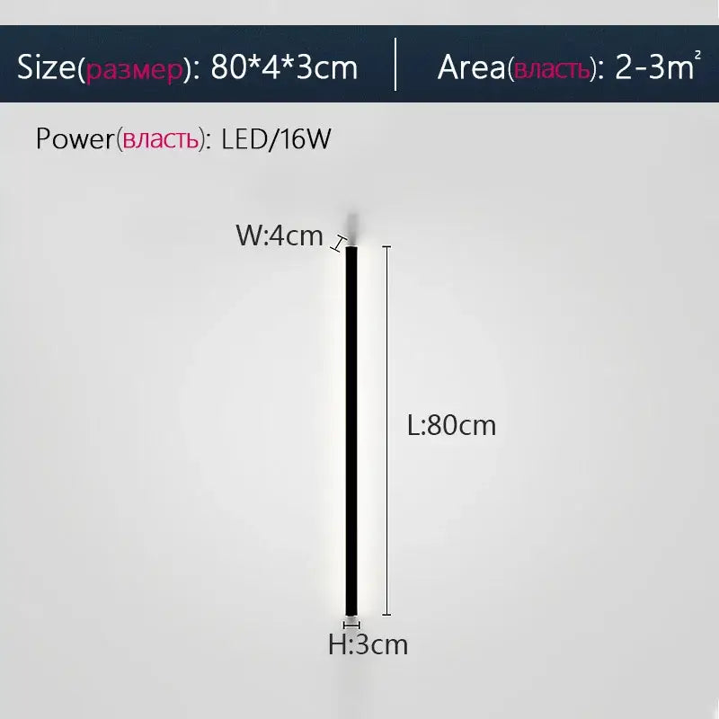 Modern minimalist black led wall lamp for bedroom ambient lighting