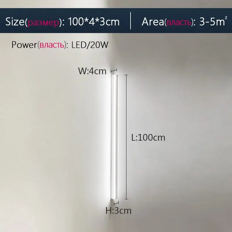 Modern minimalist black led wall lamp for bedroom ambient lighting