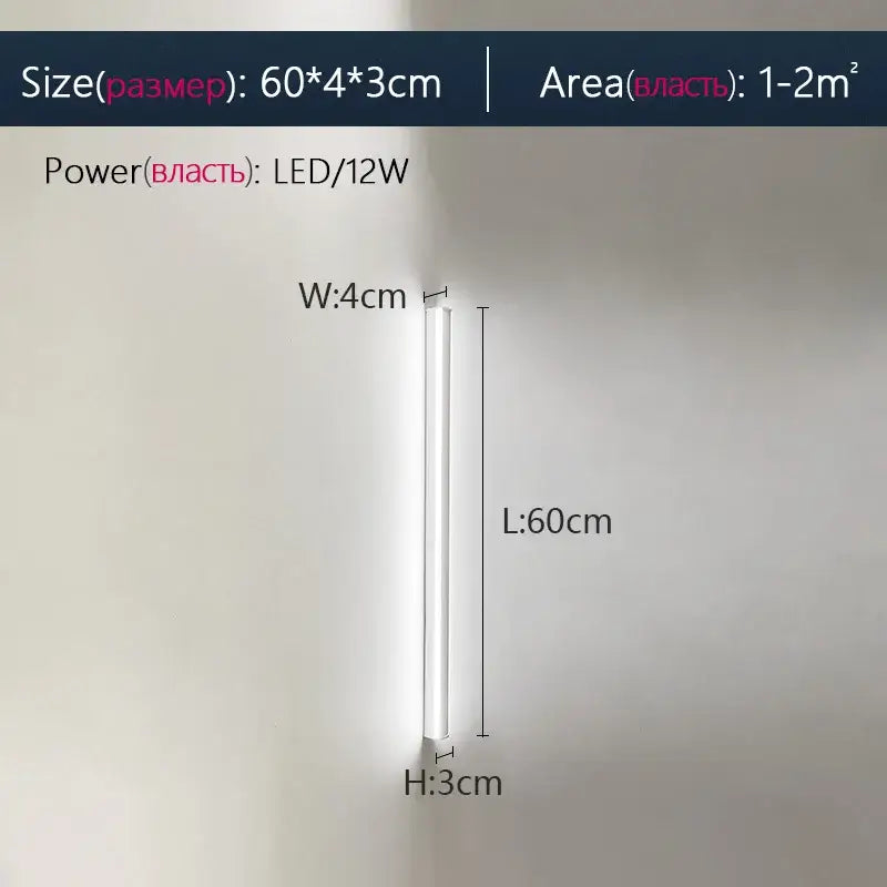 Modern minimalist black led wall lamp for bedroom ambient lighting