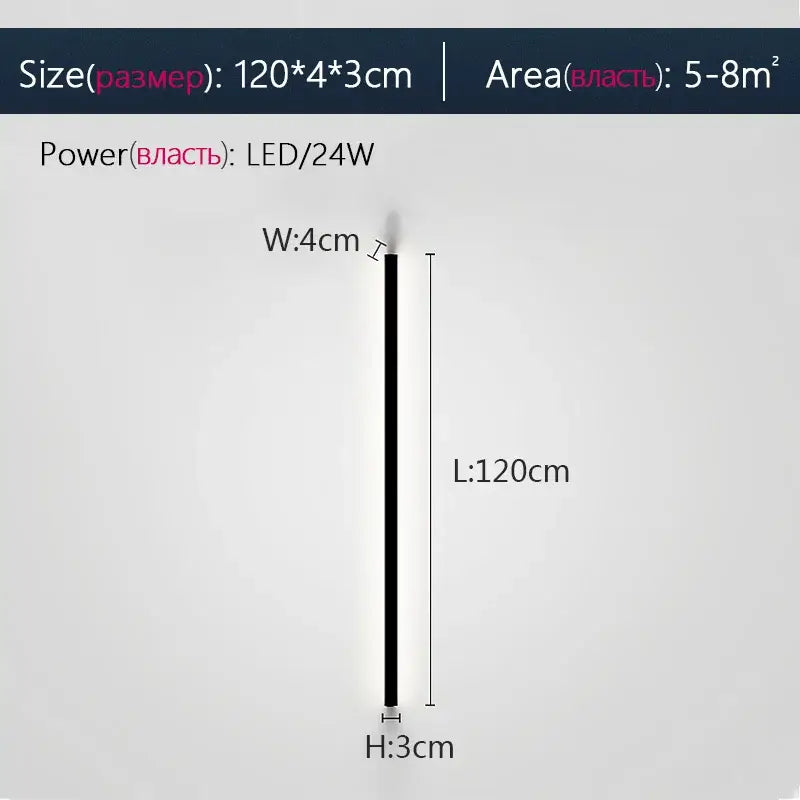 Modern minimalist black led wall lamp for bedroom ambient lighting