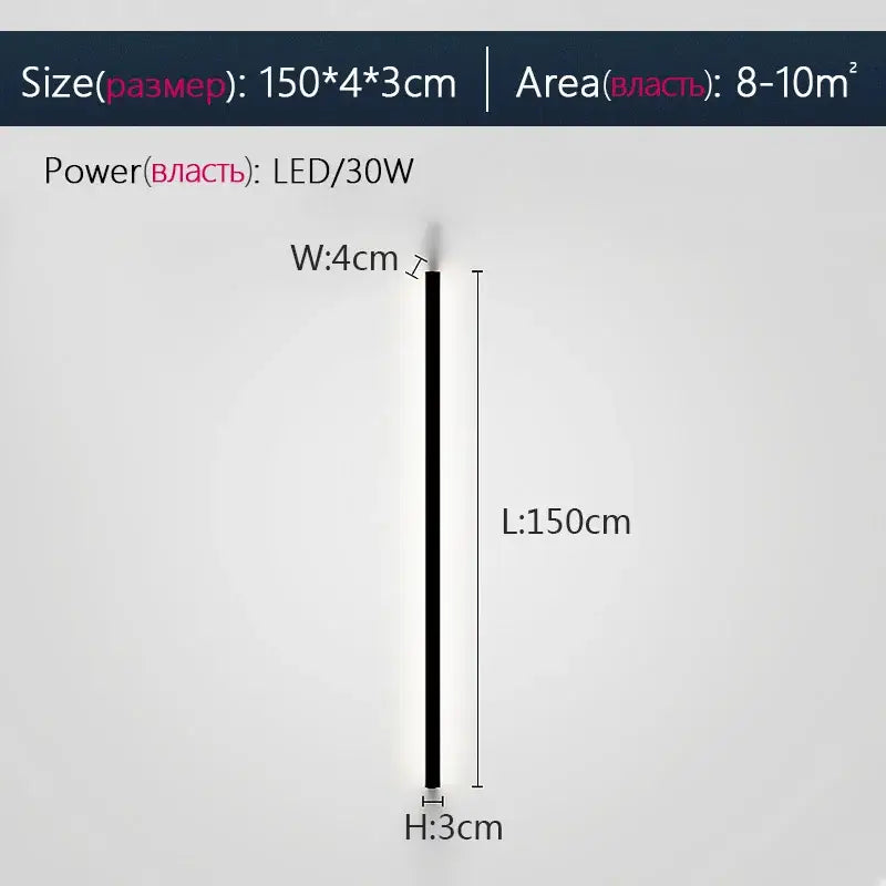 Modern minimalist black led wall lamp for bedroom ambient lighting