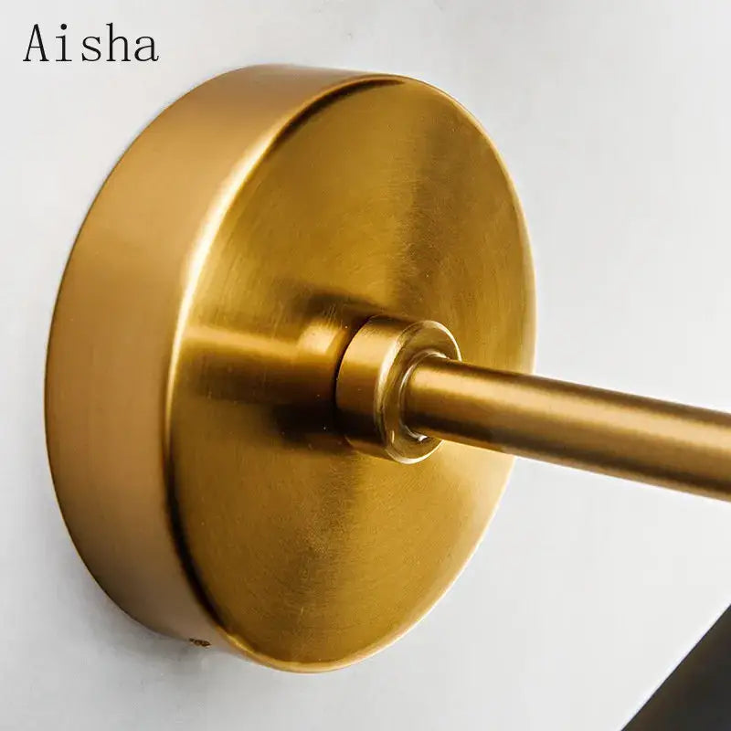 Modern black & gold led wall lamp bedroom conical sconce
