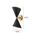 Modern black & gold led wall lamp bedroom conical sconce