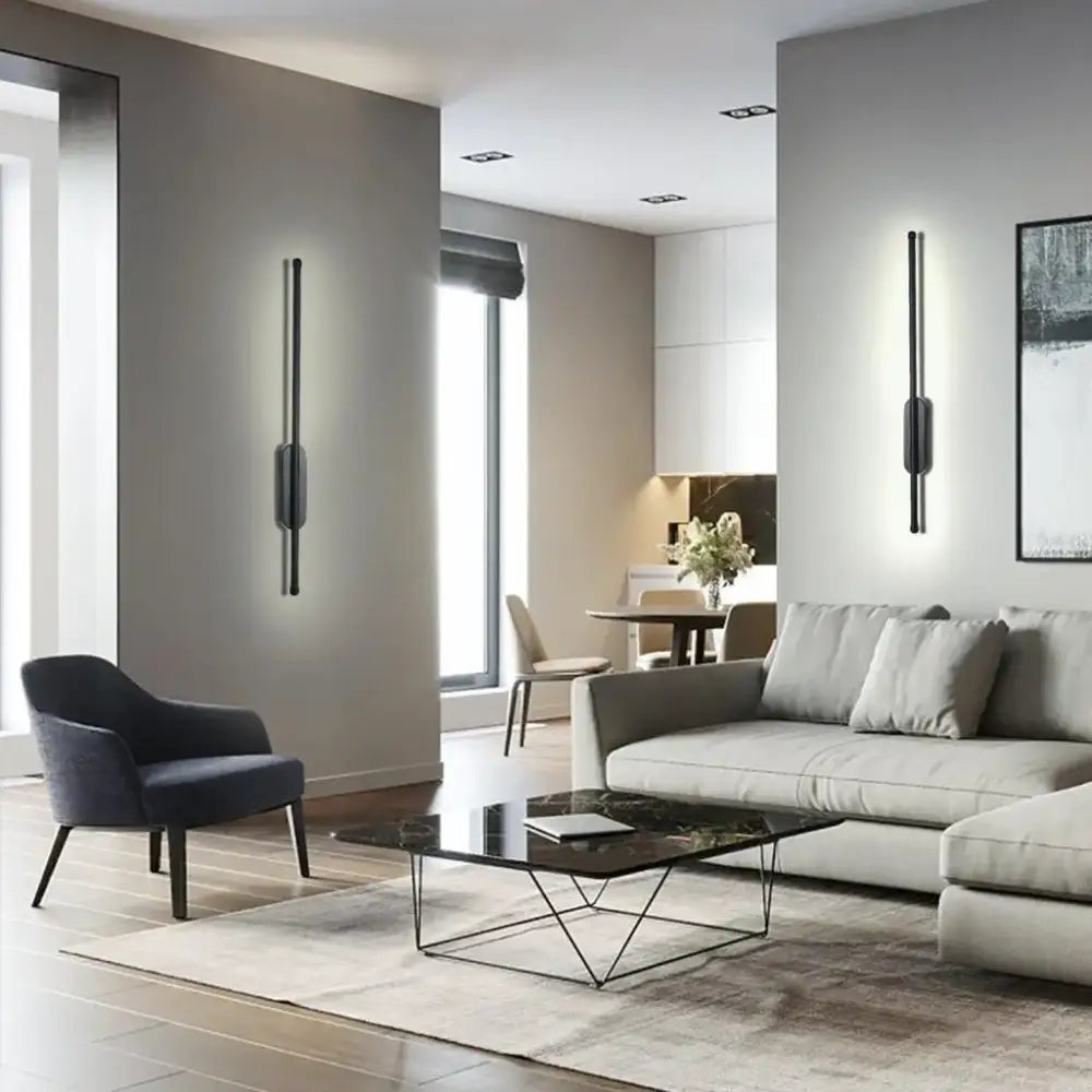 Minimalist black led wall sconce bedroom telescopic light fixture
