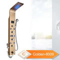 Modern black led waterfall shower panel bathroom system with bidet tap