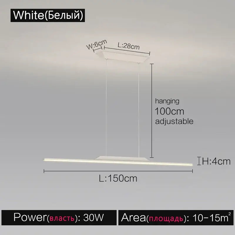 Modern minimalist black line chandelier dining room pendant light