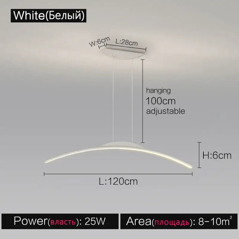 Modern minimalist black line chandelier dining room pendant light