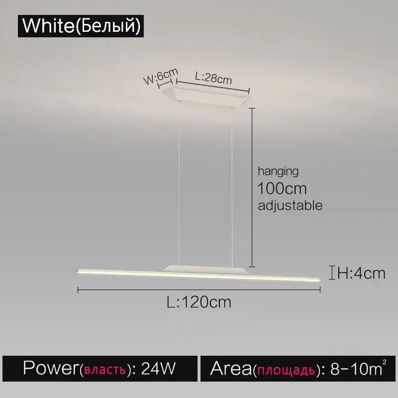 Modern minimalist black line chandelier dining room pendant light
