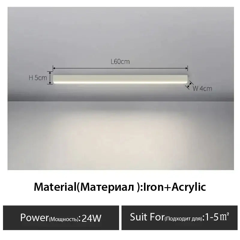 Modern black linear led ceiling lamp for living room