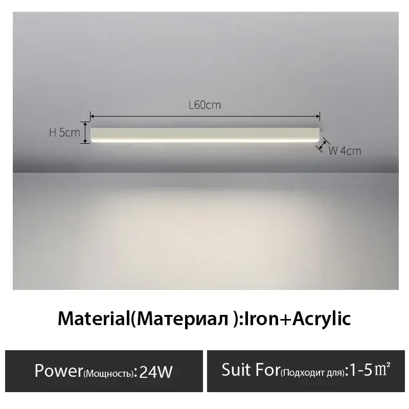 Minimalist black linear led ceiling light – living room 2 pack