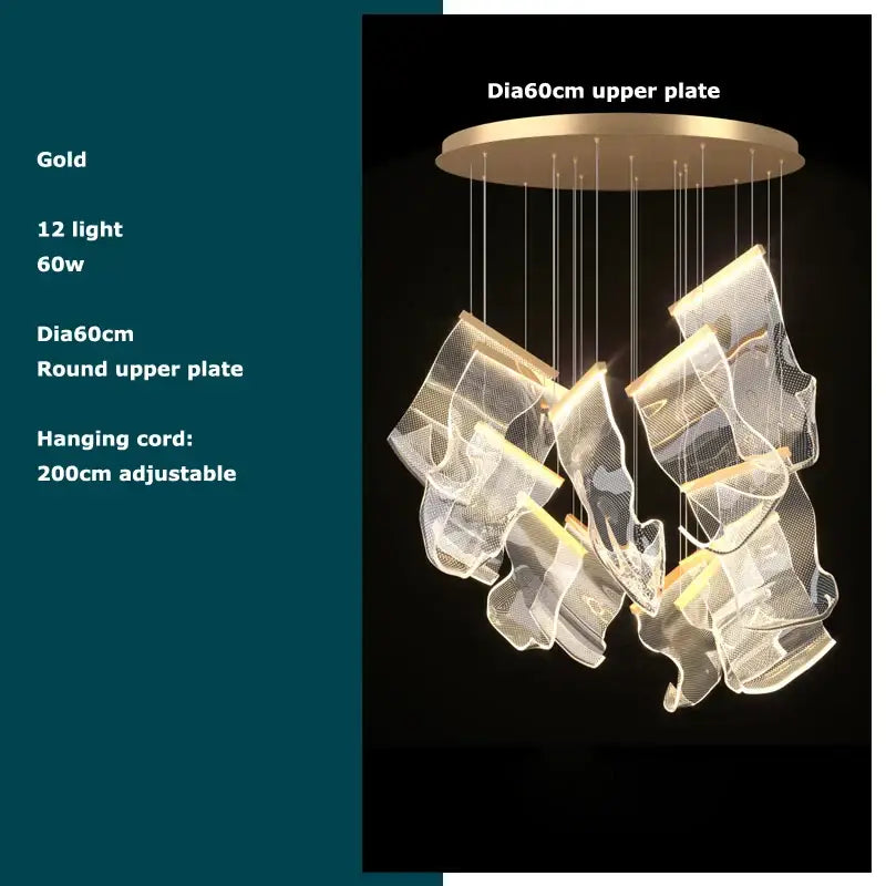 Modern black love chandelier mesh pendant light for dining room
