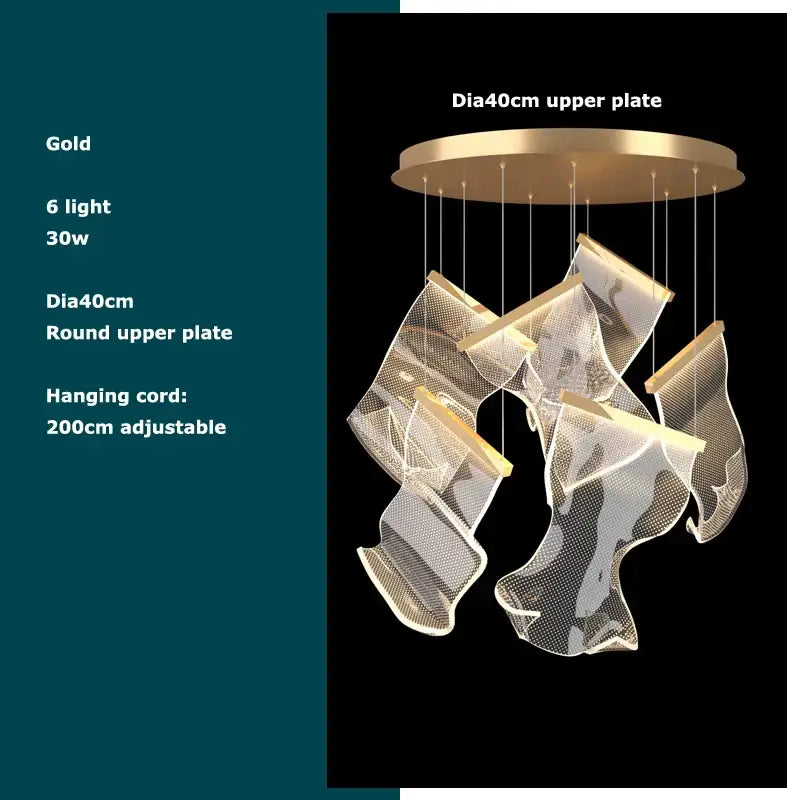 Modern black love chandelier mesh pendant light for dining room