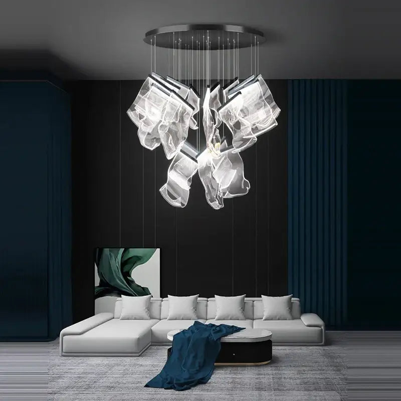 Modern black love chandelier mesh pendant light for dining room
