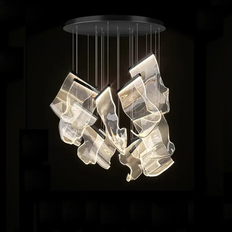 Modern black love chandelier mesh pendant light for dining room