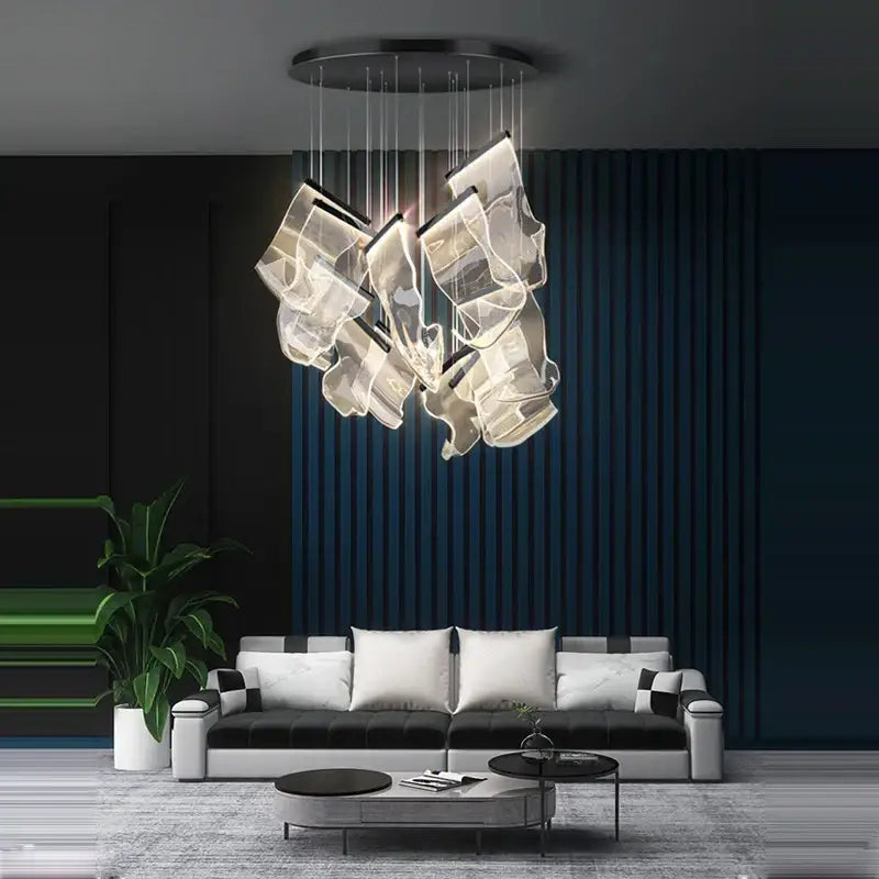 Modern black love chandelier mesh pendant light for dining room