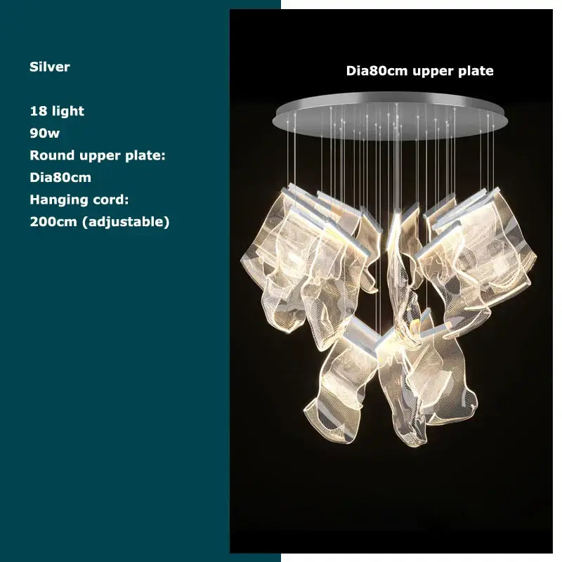 Modern black love chandelier mesh pendant light for dining room