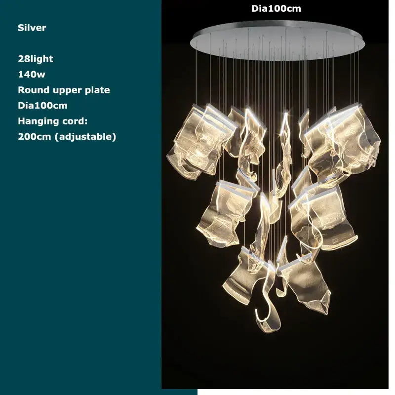 Modern black love chandelier mesh pendant light for dining room