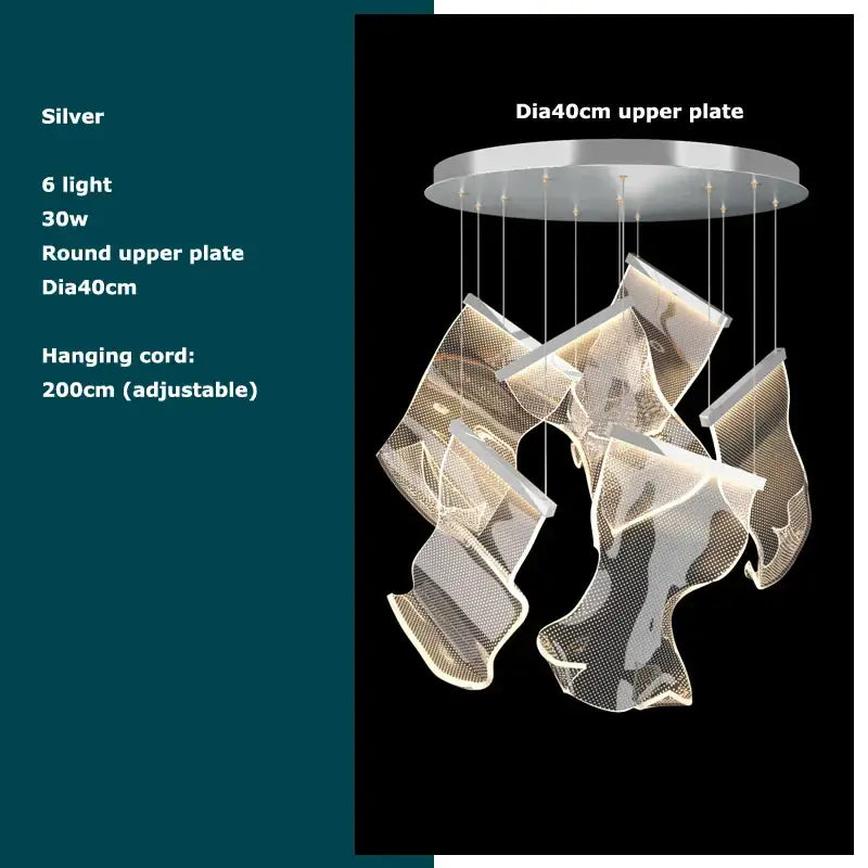 Modern black love chandelier mesh pendant light for dining room