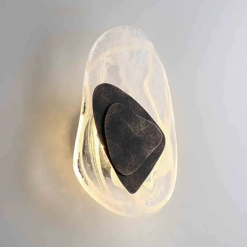 Decorbites black luxury led wall light bedroom glass sconce