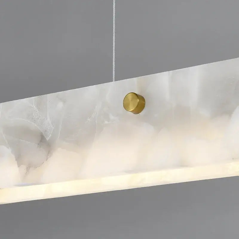 Modern black marble pendant chandelier – dining room rectangular light