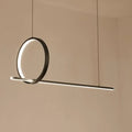 Modern black minimalist led ring island light for kitchen ceiling