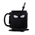 Decorbites black ninja mug with sword stirrer kitchen novelty cup