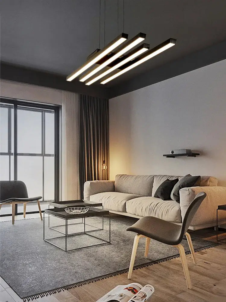 Decorbites black nordic chandelier minimalist 3 bar living room light