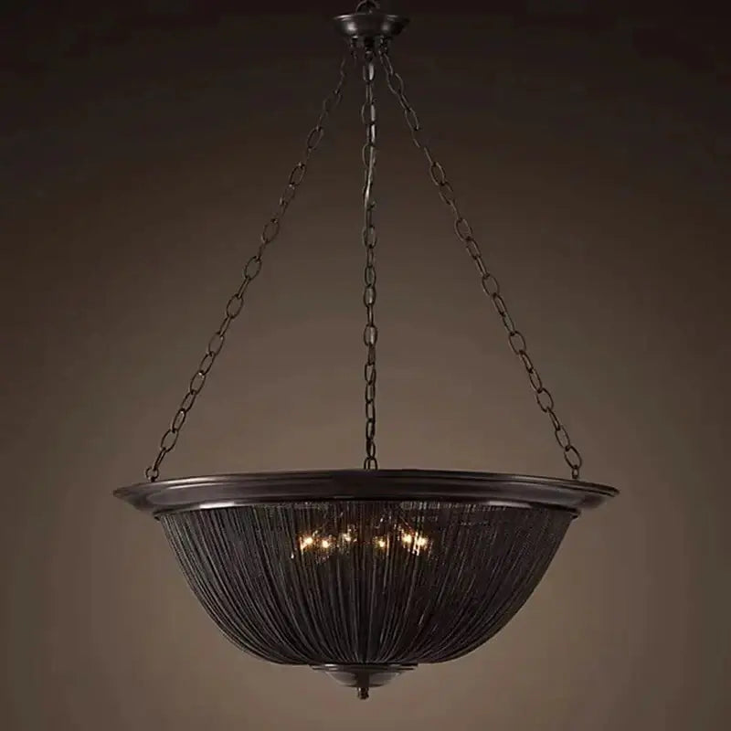Decorbites black tassel ceiling chandelier living room pendant light