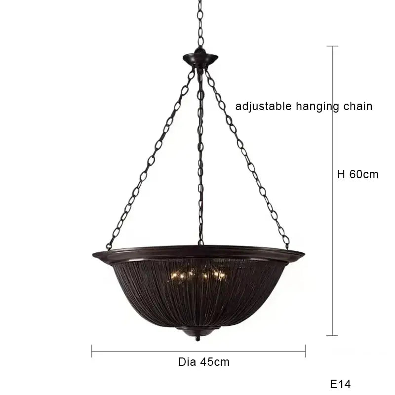Decorbites black tassel ceiling chandelier living room pendant light