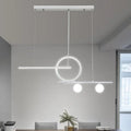 Modern black & white bar and circle suspension light for dining room