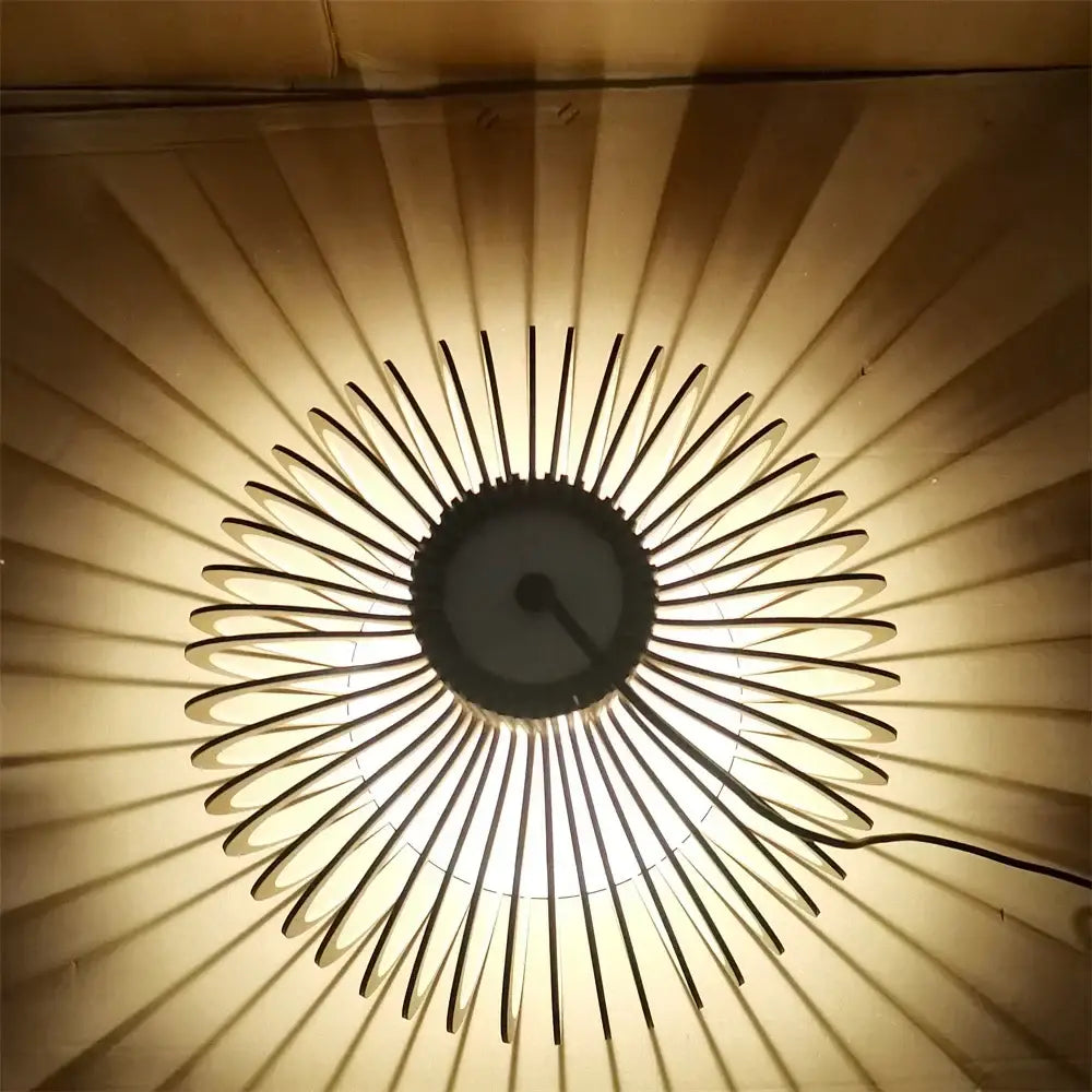 Decorbites black wood cage chandelier spherical living room lamp